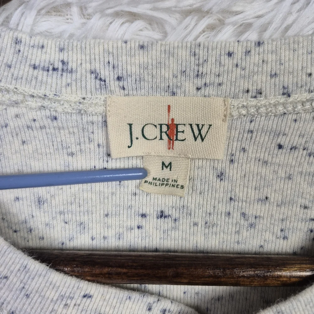 J.Crew Oarsman Brushed Jacquard Rib‎ Knit Henley Mens M Beige Speckled Heritage